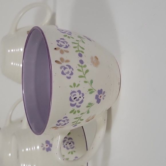 💐Trueliving Ceramic Floral 16 Oz Cups/Mugs With Floral Graphics - Lavendar - Picture 5 of 5